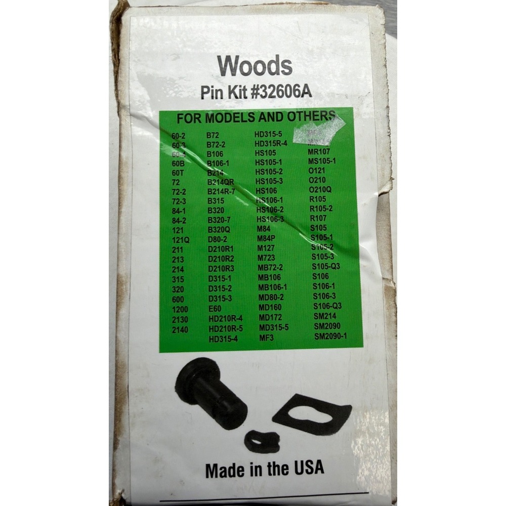 Woods Pin Kit 32606A Bolt Kit for Rotary Mowers Models 60 72 84 121 USA Made